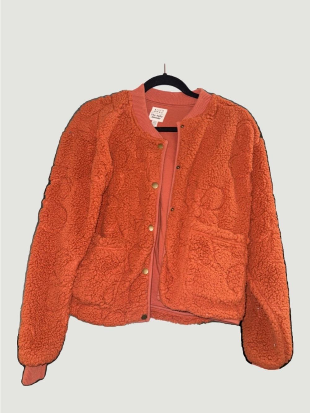 Billabong Orange Teddy Sherpa Jacket with Button Front